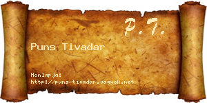 Puns Tivadar névjegykártya