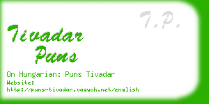 tivadar puns business card